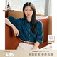 beanpole【新年禮物】  女士潮酷美式牛仔復古風(fēng)短袖時(shí)尚簡(jiǎn)約質(zhì)感翻領(lǐng)襯衫 藏青色 M 165/88A