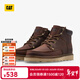 卡特（CAT）新品男士戶(hù)外休閑工裝靴高幫復古單鞋 棕色 41