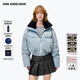 ANN ANDELMAN【李柯以同款】牛仔短款羽絨服外套藍色毛領(lǐng)加厚面包服 藍色 M