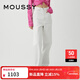 moussy 秋季女裝新品白色棉質(zhì)直筒牛仔褲法棍褲女010GAS11-5190 010白色 M 10026