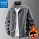 真維斯戶(hù)外運動(dòng)夾克男士秋冬季戶(hù)外休閑保暖運動(dòng)寬松立領(lǐng)上衣外套 深灰 XL