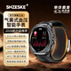 SNZESKE高端品牌血壓手表【商務(wù)送禮甄選】氣泵氣囊式血壓動(dòng)態(tài)血糖心率尿酸血脂實(shí)時(shí)健康監測可通話(huà)送長(cháng)輩 黑色硅膠 【氣泵氣囊式精準測血壓】