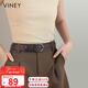 viney牛皮女士皮帶免打孔針扣腰帶女裝飾百搭收腰學(xué)生裙帶褲帶生日禮物