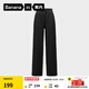 蕉內【劉浩存同款】熱皮301+女士薄絨直筒休閑褲垂墜長(cháng)褲秋冬新款秋裝 黑色 M