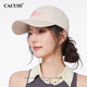 CACUSS棒球帽女卡通刺繡帽子女春季鴨舌帽棉質(zhì)軟頂顯臉小遮陽(yáng)帽女 糯白