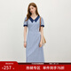 范思藍恩格紋miu系學(xué)院風(fēng)連衣裙2025夏季新款少女氣質(zhì)通勤2699 海鹽梔子藍 S