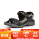 愛(ài)步（ECCO）涼鞋男磨砂舒適休閑透氣拼接鞋面魔術(shù)貼平底沙灘鞋069564 黑色 40