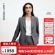 朗姿直筒修身高級感氣質(zhì)通勤百搭休閑西裝時(shí)尚2025年秋季新款西服 星月灰色 M