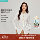 茵曼（INMAN）彩色紐扣刺繡純棉府綢襯衫2026春季女裝新款百搭通勤長(cháng)袖襯衣 白色 S