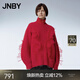 JNBY/江南布衣【紅透新年】秋冬針織衫開(kāi)襟女蕾絲拼接休閑5NB315600 621/大紅 XS