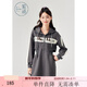 紫涵（ZIHAN）紫涵拉鏈門(mén)襟連帽衛衣裙女春季休閑運動(dòng)收腰長(cháng)袖連衣裙 深灰 M