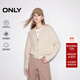 ONLY2024冬季新款學(xué)院風(fēng)刺繡寬松落肩開(kāi)衫毛衣針織衫女|12513B001 A01 古董白色 M (165) 84A