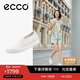 愛(ài)步（ECCO）冬季一腳蹬平底休閑板鞋女 柔酷60周年219253 白色37