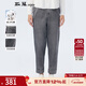 斯琴（siqin）2023秋季女黑灰棉質(zhì)松緊腰明線(xiàn)直筒牛仔褲休閑長(cháng)褲 黑灰 XL