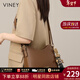 viney牛皮馬鞍包包女包新款斜挎包品牌單肩生日新年禮物送女生女友 【咖色】送老婆高級感實(shí)用腋下包 輕奢百搭時(shí)尚休閑水桶包