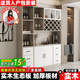 紅森集酒柜客廳餐邊柜一體靠墻柜子簡(jiǎn)約現代展示柜高柜酒吧柜可定制 卡其+白 長(cháng)160cm寬30高200