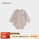 babylove【清倉】嬰兒包屁衣秋冬季寶寶三角哈衣爬服彈力睡衣微絨保暖衣服