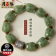 月石緣蟬鳴和田青玉手串男轉運珠文玩佛珠鴨蛋青盤(pán)玩念珠手把件手鏈 【玉蟬】和田青玉手串