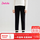 笛莎（DEESHA）童裝女童打底褲2025秋冬加絨保暖外穿褲子女寶寶彈力修身長(cháng)褲 黑色 150
