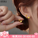 悠萊5G黃金愛(ài)心扭扭耳釘女999足金光珠星星耳環(huán)養耳棒耳飾送女友禮物 愛(ài)心耳釘一對 約1.8g