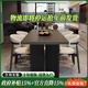 凡特斯蒂餐桌 黑色巖板餐桌子復古鋁合金新款現代意式極簡(jiǎn)長(cháng)方形下掛飯桌 【下掛巖板】餐桌+羊角椅*4 140cm  *80cm*75cm