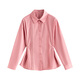 茵曼純棉兩穿壓褶收腰長(cháng)袖襯衫女26春季法式通勤氣質(zhì)優(yōu)雅襯衣藕粉色L