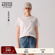 Teenie Weenie小熊2025年白色t恤新款夏季基礎圓領(lǐng)棉短袖上衣女裝 象牙白 M 165