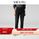 威可多（VICUTU）舒暖牛仔二代男士微彈加絨商務(wù)通勤牛仔褲 黑色175/84B