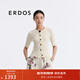 ERDOS【棉醋酸】春夏圓領(lǐng)花朵紐扣輕薄短袖抽條女開(kāi)衫針織衫 奶昔白 M 165/84A