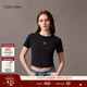 Calvin KleinJeans25夏季女士經(jīng)典字母印花休閑潮流ck辣妹短款短袖T恤上衣