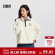 森馬（Semir）史努比系列衛衣女設計感搖粒絨保暖冬寬松半拉鏈立領(lǐng)刺繡上衣 奶白10501 M