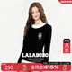 LALABOBO【商場(chǎng)同款】假兩件長(cháng)袖T恤25年冬新原創(chuàng  )高級撞色外套RBED-WSDT14 黑色 L