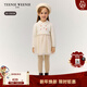 Teenie Weenie Kids小熊童裝25年新款秋冬女寶寶網(wǎng)紗拼接毛織連衣裙 米白色 110 cm