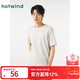 熱風(fēng)（Hotwind）短袖t恤男夏季新款基礎正肩圓領(lǐng)柔軟親膚舒適透氣純色T恤打底衫男 60淺灰 M