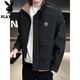 花花公子（PLAYBOY）夾克男士秋冬季新款爆款時(shí)尚立領(lǐng)外套潮流百搭工裝上衣服二棉秋裝 7899黑色 XL 約125-140斤
