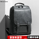 Marcue karos雙肩包男皮質(zhì)男士背包商務(wù)百搭休閑多功能電腦包出差旅行包書(shū)包潮 灰色商務(wù)雙肩包