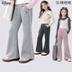 迪士尼（Disney）女童褲子春秋新款兒童修身喇叭褲中大童淑女微喇褲FK006麻灰 140