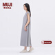 MUJI IDEE 女式 天竺 法國袖連衣裙 女裝裙子 25年夏季連身裙GA50CC5S 煙熏綠色 均碼 （165/88A）