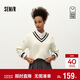 森馬（Semir）商場(chǎng)同款|森柔毛衣女冬撞色V領(lǐng)寬松2025疊穿文藝毛衫101725107015