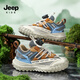 Jeep春季新款中大童網(wǎng)面單鞋男童減震耐磨運動(dòng)鞋女童休閑鞋 卡其 38