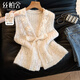 絲柏舍含綿羊毛蕾絲系帶馬夾女2026春裝新款立體花朵針織上衣