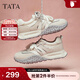 他她（TATA）厚底休閑阿甘鞋女鞋輕便軟底復古運動(dòng)鞋2025春秋新款 米色 37