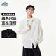 頂峰保羅（Dingfengbaoluo）美式拼接長(cháng)袖男春季純色時(shí)尚寬松百搭休閑襯衫XIL89白色L