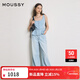 moussy 2025新品簡(jiǎn)約通垂感勤寬松微喇褲牛仔褲010IS111-5091 111淺藍色 M