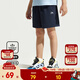 安踏兒童褲子梭織短褲男童裝2025夏季速干透氣涼感學(xué)生跑步運動(dòng)五分褲 【涼感速干】深夜藍-6 140 cm