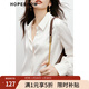 紅袖遮肉顯瘦上衣女高級感襯衫春秋季新款女裝垂感緞面順滑質(zhì)感上衣 米白004 M