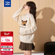 唐獅2025秋冬女圓領(lǐng)前胸大圖案毛巾繡毛線(xiàn)衫