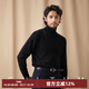 CULTUM【多色可選】秋冬厚款山羊絨混紡高領(lǐng)毛衣男長(cháng)袖套頭打底針織衫 黑色 L