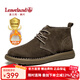 楓葉（leaveland）男靴冬季新品英倫風(fēng)舒適短靴男復古時(shí)尚軟底低幫馬丁靴子男 加絨-咖色(皮鞋碼) 42