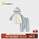 童泰（TONGTAI）寶寶套裝春秋季嬰兒衣服兒童外出上衣褲子連帽外套長(cháng)褲藍色90cm